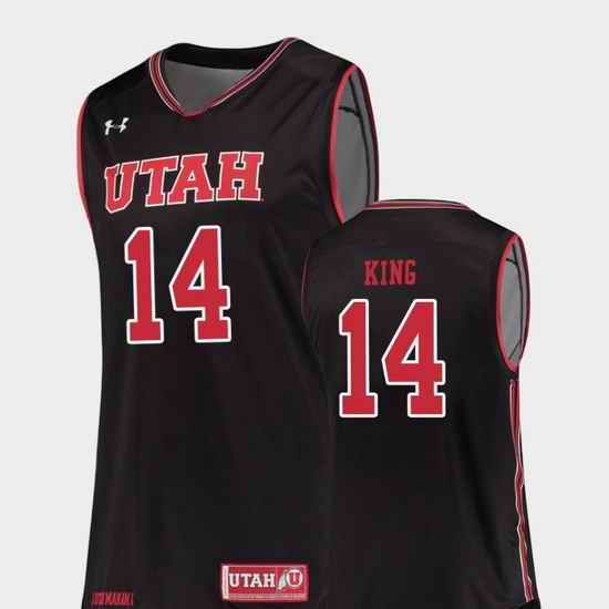 Men Utah Utes Brooks King Black Replica College Basketball Jersey